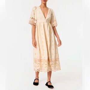 RHODE Mira Dress | Silky Warm Ivory Etoile Eyelet NWT size Medium M